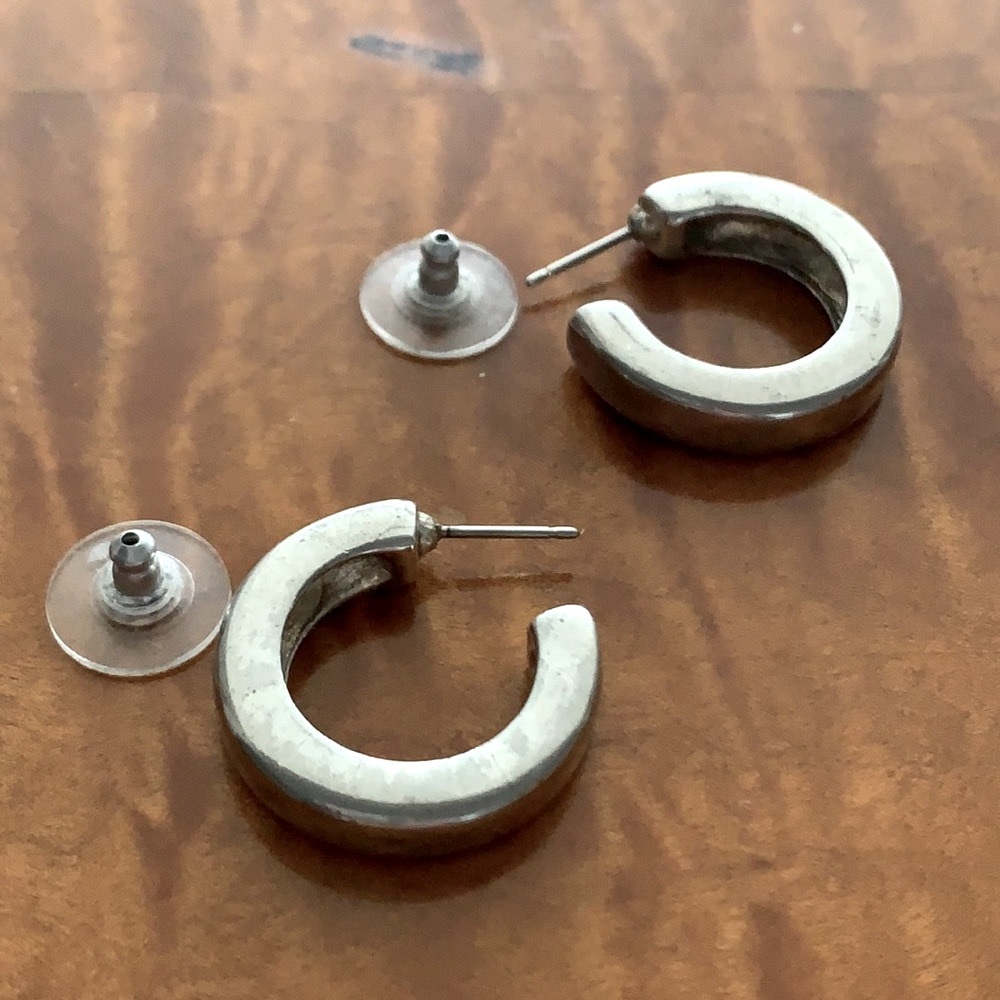 Solid Sterling Silver Hoop Earrings - image 6